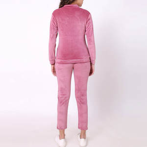 Conjunto Deportivo para Mujer, Textura de Terciopelo, Lavado Ácido, Color Sólido, Cómodo para Clima Frío, Estilo Urbano Moderno, Forro Polar Cálido para Invierno - Product Image 3