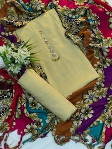 2022 dernière robe de vente chaude indienne pakistanaise Salwar Kameez en lin Marina pour les occasions spéciales d'été - Product Image 2