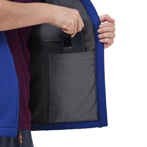 Chaleco de Forro Polar Azul para Hombre, Cuello Alto, Cierre de Cremallera, Cortavientos, Ropa Casual para Exteriores - Product Image 5