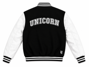 <b>Unicorn</b> Legends University Varsity Jacket Men Green White Embroidered Letter Logo Preppy Style Outerwear - Product Image 4