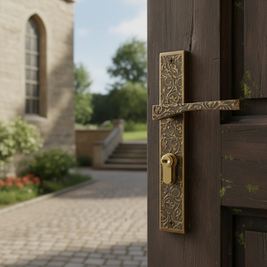 Poignée de porte design haut de gamme Vitis Aeterna |   Poignée à levier à motif antique pour porte principale et quincaillerie architecturale intérieure - Product Image 5