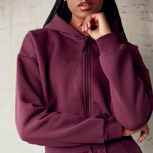 Sweat à capuche court pour femme BASRA SPORTS, en coton doux, manches longues, coupe décontractée, impression de logo personnalisée, hiver - Product Image 6