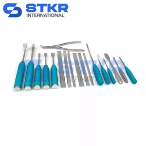 ชุดเครื่องมือผ่าตัดทั่วไป STKR INTERNATIONAL พร้อมด้ามจับสีเขียวอมฟ้าและเครื่องมือสแตนเลสสำหรับการผ่าตัดกระดูกและข้อ - Product Image 3