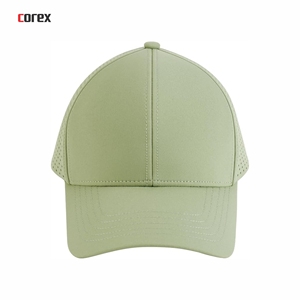 Casquette de baseball verte découpée au laser à 6 panneaux, maille respirante, broderie 3D, bouton réglable, unisexe, pour l'extérieur, printemps-été, décontractée - Product Image 2