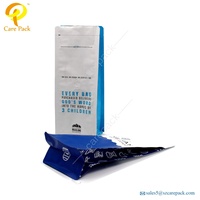 Sacs à café à fond plat imprimés sur mesure 100g 250g 500g avec valve unidirectionnelle pour l'emballage de grains, aliments pour animaux et café/thé