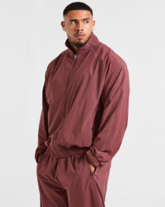 Survêtement d'été léger pour homme, coupe décontractée, ourlet élastique, poches zippées, fermeture éclair frontale, col montant, passepoil contrastant, respirant - Product Image 4