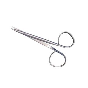 Tijeras Iris de Acero Inoxidable con Mango de Cinta, 11cm, Rectas, con Anillo Grande, para Uso Manual en Hospitales - Product Image 5