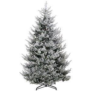 Albero di Natale Pre-Illuminato 210 cm, 1939 Punte, Apertura Automatica, Base in Acciaio Verde, Effetto Neve, Albero Pieghevole, Materiale PE PVC a Temperatura Calda - Product Image 1