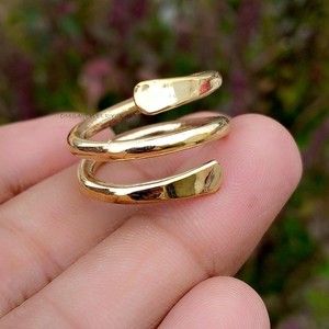 Raw Brass <b>Adjustable</b> <b>Ring</b> Band 16mm Hoop Loop Connector Eco-Friendly Durable Lightweight Jewelry Findings - Product Image 2