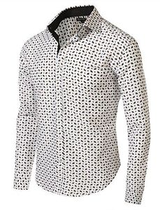 Chemise habillée homme automne à manches longues en satin doux, motif imprimé de qualité supérieure, respirante, décontractée et formelle, avec logo personnalisé - Product Image 2