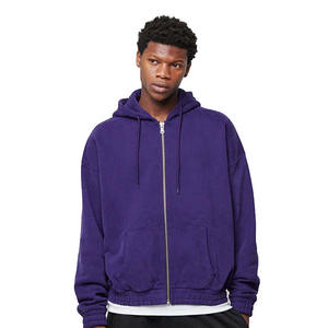 Fabricant de sweats à capuche zippés personnalisés pour hommes, en molleton de coton, à épaules tombantes, avec impression graphique, vêtements en gros - Product Image 6