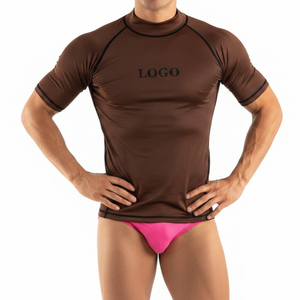High Quality <b>Men's</b> Rash Guard Short UPF50+ Anti-Bacterial Eco-Friendly Durable Fabric Comfortable Fit Quick Dry Breathable - Product Image 6