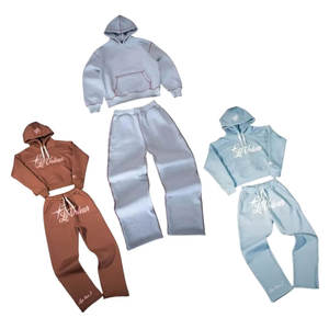 Conjunto Deportivo Holgado de 2 Piezas para Hombre, Sudadera con Capucha y Pantalones Deportivos de Algodón, Estilo Casual para Deportes, Gimnasio y Ropa Urbana - Product Image 2