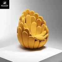 Chaise à pétales de designer italien, tendance, en forme de nid d'oiseau, luxe léger, canapé créatif irrégulier, chaise de canapé à fleurs unique