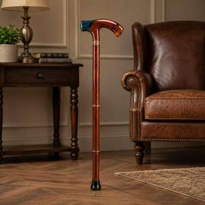 Exclusive Resin Design Wooden <b>Walking</b> Cane Best Quality Luxury Design Mobility Stick for Men Everyday Outdoor <b>Walking</b> Wholesale - Product Image 2