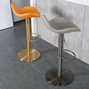 <span class=keywords><strong>Tabouret</strong></span> <span class=keywords><strong>de</strong></span> <span class=keywords><strong>bar</strong></span> pivotant moderne en acier inoxydable, chaise <span class=keywords><strong>de</strong></span> comptoir réglable en hauteur en similicuir avec repose-pieds chromé pour îlot <span class=keywords><strong>de</strong></span> cuisine - Product Image 2