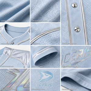 Maillot de baseball en maille polyester premium, uni, pour softball, vente en gros, faible MOQ, marque privée, entièrement boutonné - Product Image 6