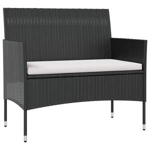 Conjunto de Muebles de Jardín de Ratán PE Negro con Acero con Recubrimiento en Polvo y Vidrio, Muebles de Exterior Premium - Product Image 3