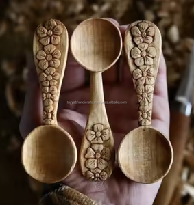 ช้อนส้อมไม้ด้ามยาวแบบผสมช้อนส้อมไม้สุดสร้างสรรค์ช้อนกาแฟชาน้ำตาลบ้านโรงแรมอาหารค่ำ - Product Image 2