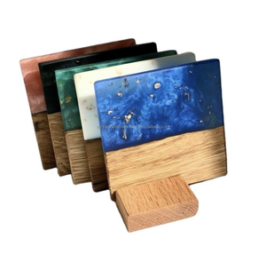 Sous-verres carrés en résine de pin naturelle, écologiques, pour la décoration de la maison, avec texture de cèdre véritable, diamètre - Product Image 4