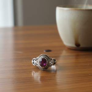 Vintage Ruby <b>Ring</b> 925 Sterling Silver Yellow Gold Plated Oval Red July Birthstone Filigree Handmade <b>Statement</b> Jewelry Gift Women - Product Image 5