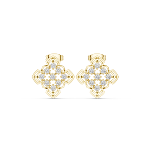 Boucles d'oreilles clous en argent 925 avec moissanite taille ronde, serties griffes creuses, bijoux pour femme, cadeau, fête, mariage - Product Image 4