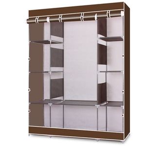 Armadio Portatile a 4 Strati e 10 Scomparti in Tessuto Non Tessuto Colore Caffè - Product Image 2