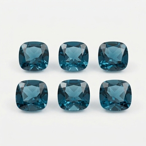 โทแพซสีน้ำเงินลอนดอนธรรมชาติ 8x8 มม. ทรงคุชชั่น เจียระไนเหลี่ยม พลอยหลวม ขายส่งยกชุด |   ผู้จัดจำหน่ายพลอยบลูโทแพซแท้ - Product Image 1