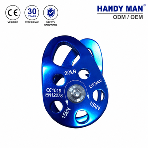 Custom Made OEM High Quality Climbing Aluminum Small Mobile Side Single <b>Pulley</b> CE Certified 30kN Breaking Strength Anodized 78g - Product Image 1