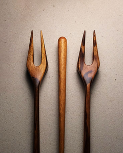 Juego de Cucharas para Ensalada de Madera Hechas a Mano, Modernas, Ecológicas, Ligeras, con Mango Largo, Duraderas, para Servir en Fiestas - Product Image 1