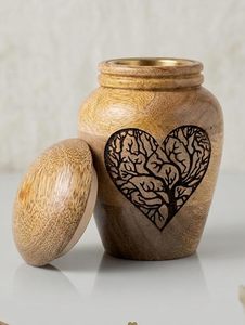 Urna funeraria de madera hecha a mano para cenizas humanas, elegante recipiente conmemorativo, acabado en madera natural, tapa segura. - Product Image 2