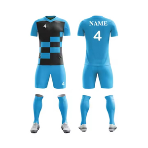 Maillot de football respirant à motif 3D imprimé par sublimation personnalisé avec numéro et logo frontal pour ensembles d'uniformes de football pour hommes adultes - Product Image 1