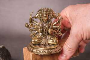 Large Brass Lord Statue | Handmade Metal Handicraft Modern Pop Art Eco-Friendly Durable Hindu God <b>Tabletop</b> Birthday Home Temple - Product Image 6