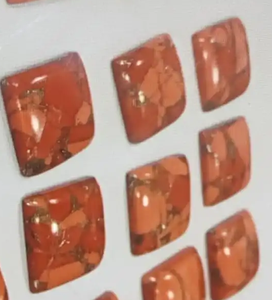 Mejor Calidad H.A. Pareja de Gemas Sueltas de Obsidiana Natural y Ópalo, Corte Ovalado Rojo India, 20% de Descuento, para Joyería, de la India, Rajasthan - Product Image 2