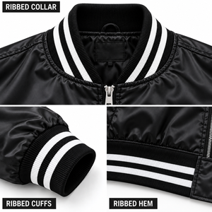 Men’s Premium <b>Bomber</b> Varsity <b>Jacket</b> Custom Letterman <b>Baseball</b> <b>Jacket</b> with Wool Body Leather Sleeves Ribbed Cuffs Manufacturers - Product Image 4