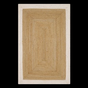 Scandinavian Style Jute Area Rug <b>Rectangle</b> Flat Weave Eco Friendly Living Room Use Thin 0.2-0.4 in Natural Color Border - Product Image 6