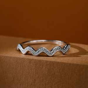 Zircon Inlay Eternity Band Ring-Casual Wave Love Shape - Product Image 3