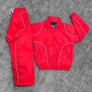 Nylon Jogging Suits <b>Windbreaker</b> Tracksuits Set <b>Black</b> with Custom logo Embroidery Patch Sweatsuits - Product Image 3