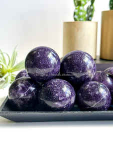 Natural Lepidolite Polished <b>Crystal</b> <b>Sphere</b> Healing Stone - Product Image 3