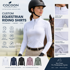 Camisa de Equitación Personalizada, Fabricante OEM |   Camisa de competición de equitación de manga larga para mujer |   Marca Privada - Product Image 3