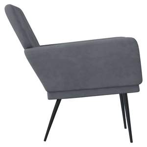 Fauteuil en velours gris foncé 100% polyester pour salon avec structure en métal et contreplaqué standard - Product Image 4