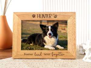 Personalized Elegant <b>Oak</b> Wood Full Color Photo <b>Frame</b> Laser Engraved Pet Memorial Picture <b>Frame</b> Tabletop Wall Mount Wedding Gift - Product Image 1