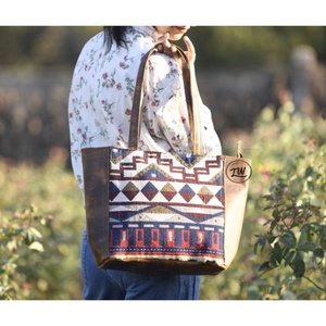 LW Handmade Hair On Print Cowhide Leather Flap <b>Tote</b> Bag For Women's Genuine Leather Vintage Laptop Holder Purse - Product Image 5