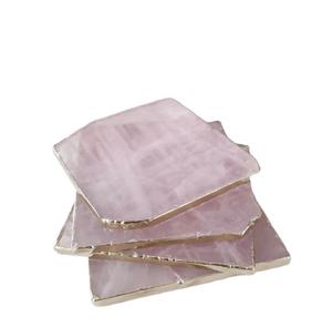 Posavasos de taza de cuarzo rosa al por mayor de estilo de amor, piedra preciosa de cristal Natural de alta calidad, piedra semipreciosa grabada tallada Feng Shui - Product Image 1