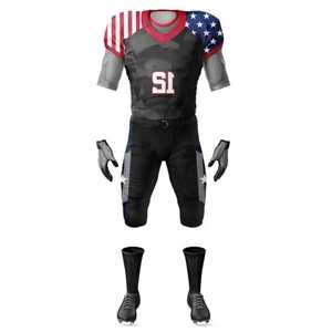 Uniforme de Fútbol Americano para Hombre, Conjunto de Jersey Sublimado con Diseño de Bandera, Transpirable, Ajustado, de Manga Corta, para Todas las Temporadas - Product Image 1