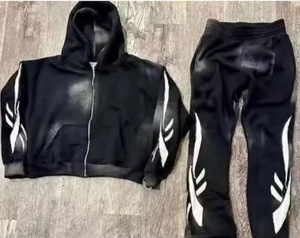 Conjunto de chándal con capucha degradado verde para niños, sudadera con cremallera, pantalones largos de manga larga, ropa deportiva informal - Product Image 3