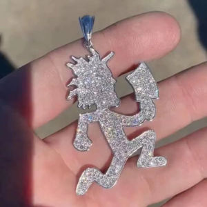 Pendentif Breloque Personnalisé Lettre Nom Couronne de Roi en Moissanite VVS Luxe Hip Hop, en Argent Sterling 925 Plaqué Rhodium/Or - Product Image 1