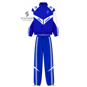 Zeta Phi Beta Nylon Windbreaker Set Embroidered <b>Zip</b> <b>Up</b> Track Jacket Jogger Pants ZPB Blue And <b>White</b> Women's Sports Tracksuit - Product Image 1