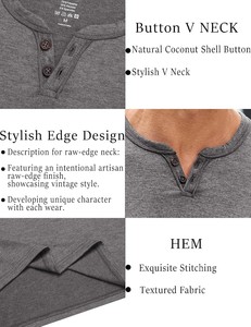 T-shirt en coton pour homme, col en V, coupe slim, léger, confortable, manches courtes, décontracté, personnalisable avec logo, fournisseur en gros, export - Product Image 5