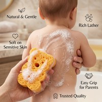 Éponge de bain pour bébé mignonne et amusante, éponge en mousse super douce pour le lavage du corps des tout-petits, nettoyage doux pour les peaux sensibles